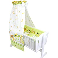 TupTam Juego de Ropa de Cuna para Bebé - 6 Piezas- Buhos Verde- 6 pzs. Juego